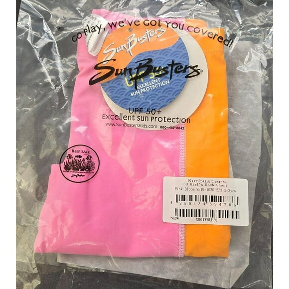 SunBusters Kids UPF 50+ Pink & Orange Swim Shorts 2-3Yrs Reef Safe JJ4132 - Picture 5 of 5